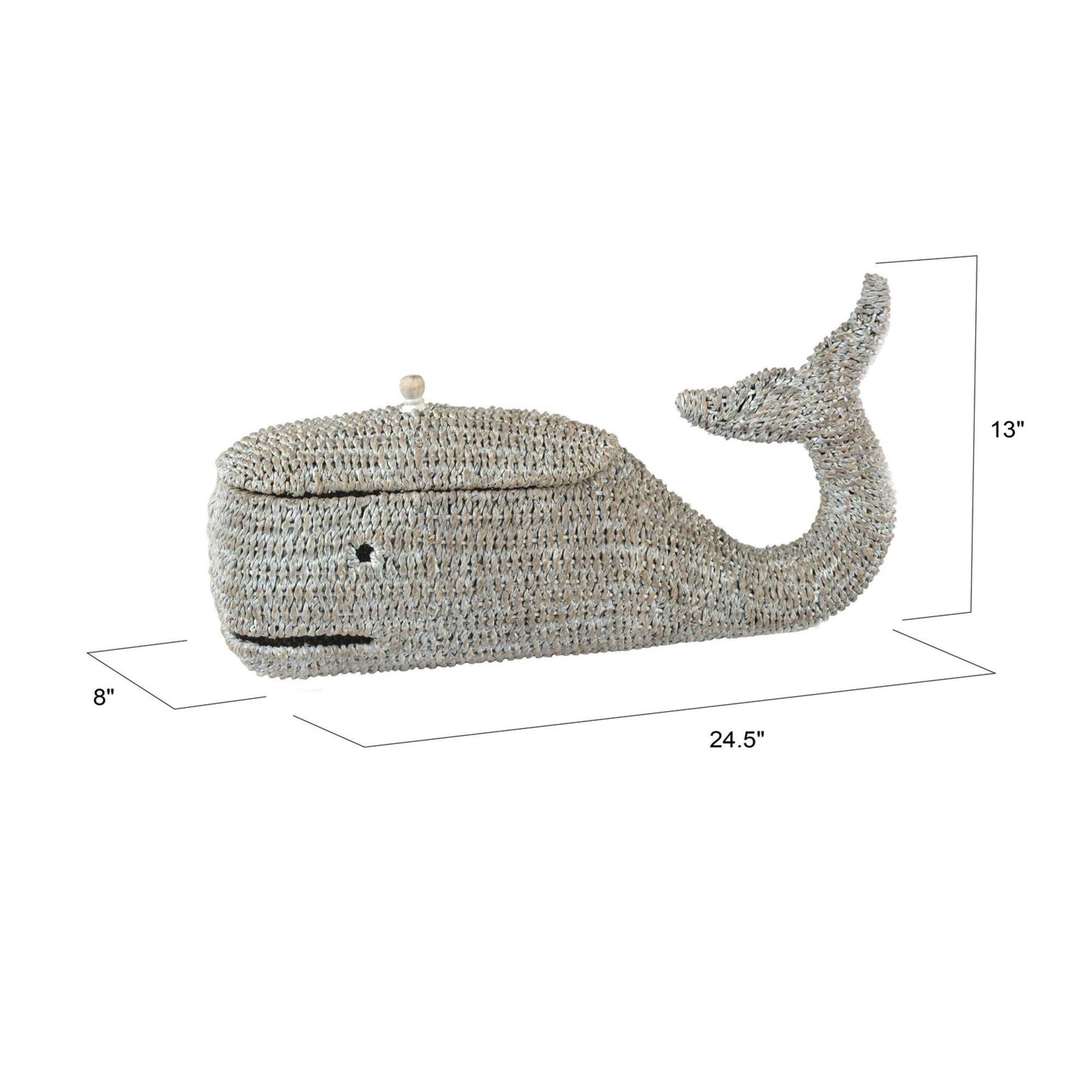 Hello Honey® 24" Bankuan Rope Whale Box with Lid